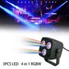 Stage Light 3 LED Par Lights Uplights Disco DJ Stage Lighting DMX Control Sound Activated Party Lights Indoor for Christmas Halloween Music Party Wedding