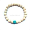 Brins de perles 4 styles carrés turquoise naturel bracelet bijoux 8 mm aromathérapie pierre de lave noire bricolage essentiel Oi Yydhhome Dhrld