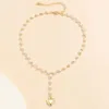 Vintage Simple métal coeur pendentif collier femmes 2022 nouvelle Imitation perle colliers de perles filles charme mode bijoux de mariage