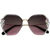 Lüks Tasarım Vintage Rimless Sunglasse Erkekler Moda Gradyan lens Güneş Gözlükleri Kadın 220620