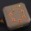 Luksusowa design koniczyna Bransoletka 18K Rose Gold Biżuteria ze stali nierdzewnej dla kobiet prezent 5877214