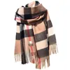 2021 Autumn and Winter New Scarf Female British Bagh Bristled Cashmere Scarf Shawl Dualuse Tjock Par Scarf T2207272463093