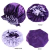 Beanie/Totenkopfkappen Solide Frauen Satin Bonnet Mode Fleck Seidig Groß Für Dame Schlafmütze Headwrap Hut Haarwickel Zubehör Großhandel Davi22