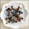 Taş gevşek boncuk takılar 10mm doğal lapis lazi gül kuvars turkuaz opal akik 7chakra diy gözeneksiz yuvarlak ba dhb1j
