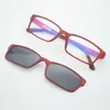 Модные солнцезащитные очки рамы B-Ultem Ultra-Lighbt Tungsten Titanium Eyeglass Frame 3D Magnet Clips на функциональных стеклах Myopia Polarized JKK 7