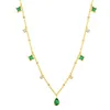 Sautoirs Belle minuscule Vintage émeraudes vert cubique zircone ras du cou collier de superposition pour les femmes MomChokers