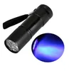 395-400NM Luz ultravioleta ultravioleta Mini portátil 12 LED Linterna UV Antorcha Escorpión Detector Buscador Antorcha de llavero de luz negra