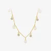 Подвесные ожерелья Crystal для женщин Золотой цвет Жемчужный подарок из нержавеющей стали Femme 2023 Модные украшения 220427