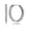 Trendy 925 Silver Hoop Studörhängen Lyxdesigner CZ Fashion Jewelry Pandora glittrande runda örhängen med originallåda