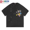 Rainbowtouches T-shirt à manches mi-longues unisexe High Street Vintage Graphic T Shirt Loose Casual Street Fashion Blind box Pattern 220708