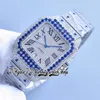 TWF tw0013 Japan Miyota Automatic Mens Watch Blue Big Diamonds Bezel Iced Out Diamond Dial Black Arabic Markers Stainless Bracelet Super Edition eternity Watches