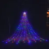 Party Supplies LED Pentagram Waterfall Light Christmas Hanging Tree Light Flowing Water Outdoor Garden Remote Control Solar Lights B0623x08