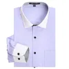 Fibra de Bambu Manga Longa Homens Dress Cuidados Cuidados Retalhos Collar Casual Negócios Formal Camisas de Alta Qualidade Roupas 220322