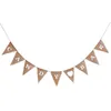 Party Decoration Candy Bar Heart Print Banner Hessian Pennant Triangle Burlap Flags for DecorationParty