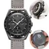 Moonswatch Bioceramic Quartz Moon Watch Chronograph Mens Womens Watches Mission für Mercury 42mm Black Nylon Luxus Uhr Limited Edition Master Armbanduhren