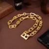 New designed B letters hanging cards pendants women's thick chain Necklace bracelet adies Vintage Brass big earrings Designer200x