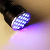 미니 가제트 21 LED 블랙 라이트 보이지 않는 마커 손전등 UV 울트라 바이올렛 토치 램프 플래시 라이트 램프 무료 DHL