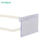 10st Supermarket Clear PVC Pris TAG Sign Label Display Holder Pris Annonsering Främjande Namn Kort Hylla TALKER CLIPS HÅLLER