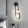 Modern Led Wall Lamp Round Ball Bedroom Bedside Creative Background Nordic Lighting Luxury Living Room Sconce Aisle Decor Lights