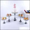 Andere bakware keuken eetbar huizen tuin vierkant kristal sier elektroplate metalen cake stand set display bruiloft verjaardagsfeestje desser