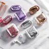 Vloeibare drijfzand schittering oortelefoon kisten voor airpods pro glitter pailletten hoofdtelefoon headset luchtpods starten diamanten cover airpodding protector