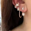 Clip-on & Screw Back Geometric Cz Clip On Earring 5A Cubic Zirconia Sparking Bling Various Shaped No Piercing Ear Cuff For Women 1 Piece