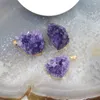Hangende kettingen 1 stks onregelmatige natuurlijke amethists geode drusy paarse kwarts genezende kristal druzy ketting diy sieraden voor vrouwen cadeaupenda