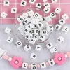 Kovict 100pcs Alphabet English Silicone Letter Beads 12mm Baby Teether Accessories For Personalized Pacifier Clips Teething Toy 220815