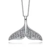 Pendentif Colliers Exquis Zircon Whale Tail Collier Charme Dames Élégant Casual BijouxPendentif ColliersPendentif