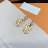 2022 donna senza tempo lusso fascino retrò orecchini in acciaio inossidabile oro lettere moda donna matrimonio gioielli preziosi regali per feste regali per feste di alta qualità