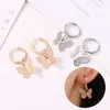 Korean Style Fashion Alloy Butterfly Shape Earrings Small Fresh Sweet Drop Hoop Earring For Woman Jewelry Cute Girl Gifts