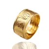 Cluster Rings Six Word Proverbs Open For Women Men Gold Color Resizable 7 To 11 Bless Finger Jewelry Never Fade