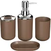 4-teiliges Luxus-Badezimmer-Zubehör aus Kunststoff, Zahnbürstenhalter, Tasse, Seifenspender, Toilettenschüssel, Pumpflasche, Tasse, Badezimmer-Set 220624