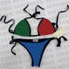 Costumi da bagno da donna con stampa di moda Bikini Costumi da bagno Costumi da bagno da donna in tessuto a vita alta Bikini da donna sexy senza schienale