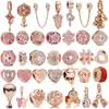 Fashion Heart Alloy Christmas Original Rose Gold Love Pendant Charm DIY Beads Fit Charms Bracelet Jewelry