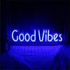 Luzes noturnas Goodvibes Sign Luz de neon LED transparente lâmpada azul rosa boa vibrações parede pendurada lightnight8526825