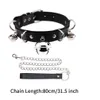 Sexy punk lederen choker ketting meerlagige klokken metaal zwarte kraag collier bondage cosplay feest goth grunge rock bdsm sieraden harajuku harnas accessoires