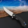 Promocja Flipper Kieszonkowy Nóż D2 Satynowe Blade Black G10 Uchwyt Ball Łożysko Szybkie otwarte noże składane