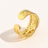 Designer Branded Jewelry Rings Womens 18K Gold Plated Copper Finger Adjustable Ring Women Love Charms Wedding Supplies Luxury Accessories ZG1535