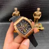 Luxury heren Mechanics kijken Richa Milles R RM030 Hollow Out Mechanical Automatic Watch Men's Elegant and Heroic