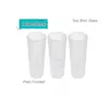 US Warehouse 1.5oz 3oz Frosted Clear SubliMation Shot Glass Water Bottle White Patch Golden Rim Ving Glasses Sublimation Tumbler Z11