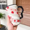 Drinkware Mugs 500 ml Creative Fruit Thread Ceramic High Quality Milk Mug Personality Flower Tea kaffevatten Juice Cup för kvinnor Män barn