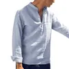 헬로쏘 코튼 긴 소매 남자 셔츠 가을 줄무늬 슬림 맞는 스탠드 칼라 남성 의류 플러스 사이즈 5XL Camisa Masculina 220322