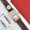 New Lady Watch Femme boîtier en or rose cadran blanc montre mouvement à quartz montres habillées bracelet en cuir 08-3234f