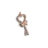 Charms 5pcs Zirconia Cúbica Pave Key Colgante para joyas Collar de pulsera Accesorios hechos a mano Charms