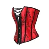 Bustiers Corsets Женщины красная цветочная вышивка переоборудована Corset Bustere Top Toist