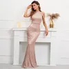 Yidingzs Elegant Off Shoulder Beading Sequin Evening Dress Women Gold Party BodyCon Maxi Dress Long Prom Dress18098 220705