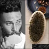 Spazzole per capelli Cura Strumenti per lo styling Prodotti Nuovo arrivo Bambù naturale Setola di cinghiale Pennello per barba Baffi Mens Mes Strumento per la rasatura dell'olio per il viso Dro