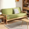 Mobilier de salon canapé petite famille net en bois massif rouge double tissu canapé moderne simple luxe léger moderne