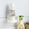 Wall-Mounted Bathroom Bottle Holder White Round ABS Simple No Drilling Traceless Storage Shelf Multifunctional Waterproof